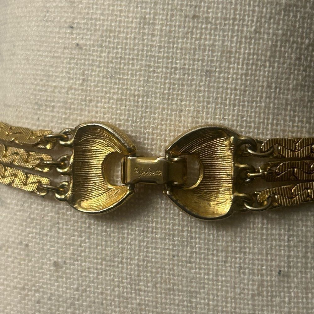 Vintage Goldette 3 Tier Necklace View 5
